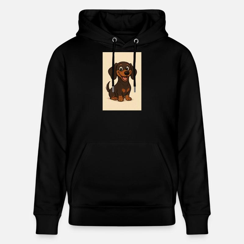Glücklicher Dackel - Stanley/Stella Unisex Bio-Hoodie CRUISER - Schwarz