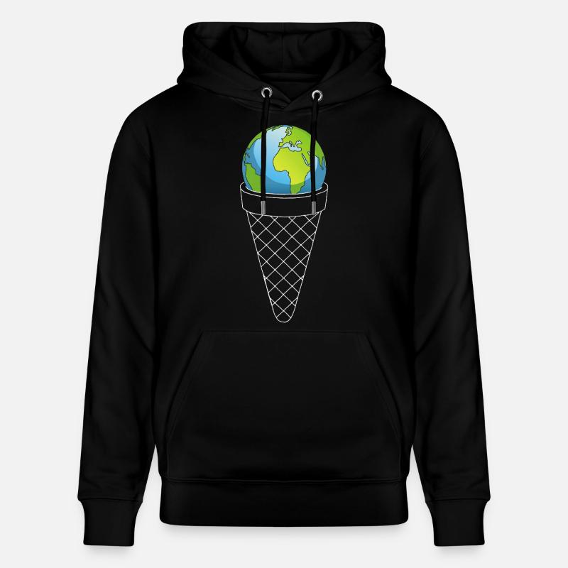 Planète Terre et crème glacée - Sweat à capuche bio CRUISER Stanley/Stella Unisexe - noir