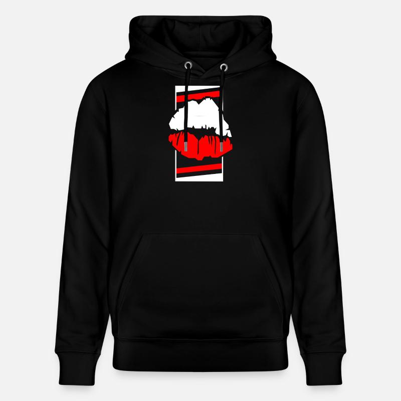 Pologne Lèvres Contraste Pop Art - Sweat à capuche bio CRUISER Stanley/Stella Unisexe - noir