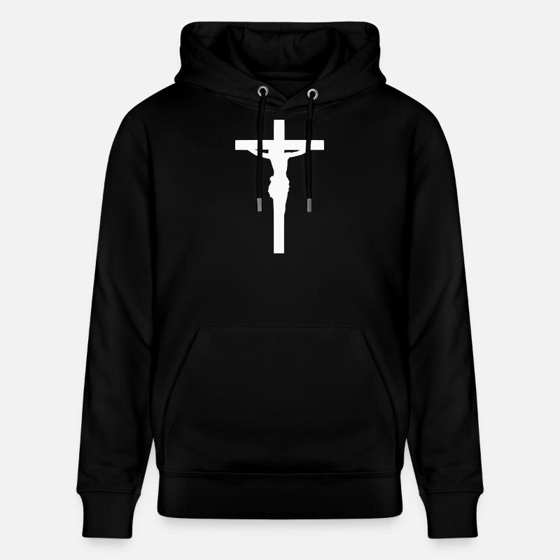 Jésus silhouette de croix - Sweat à capuche bio CRUISER Stanley/Stella Unisexe - noir