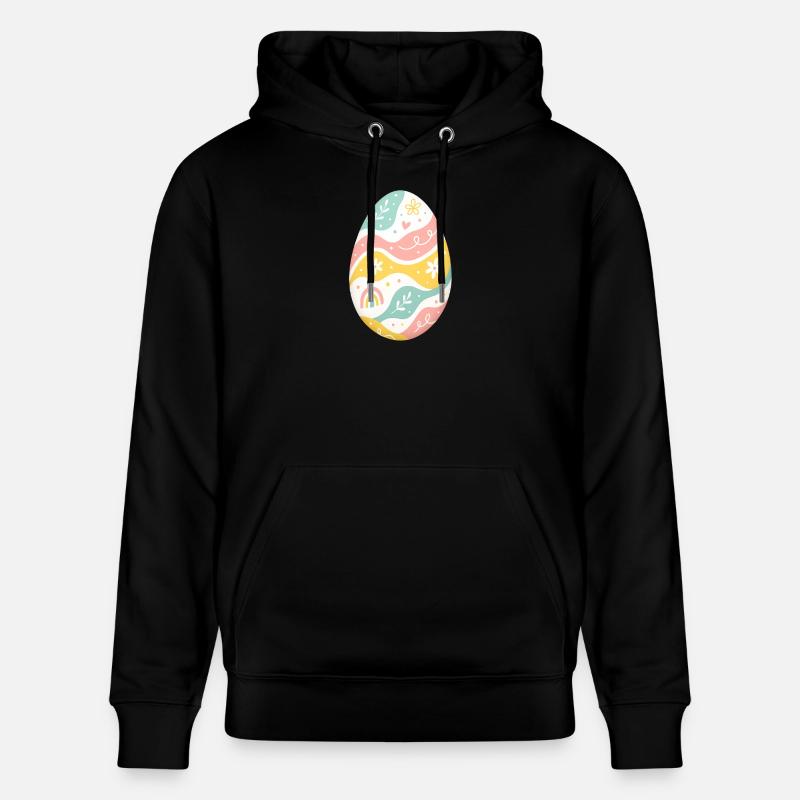 Motif pastel d’œufs de Pâques - Sweat à capuche bio CRUISER Stanley/Stella Unisexe - noir