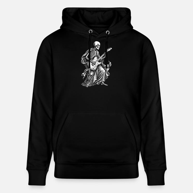 Guitariste squelette en robe fluide - Sweat à capuche bio CRUISER Stanley/Stella Unisexe - noir