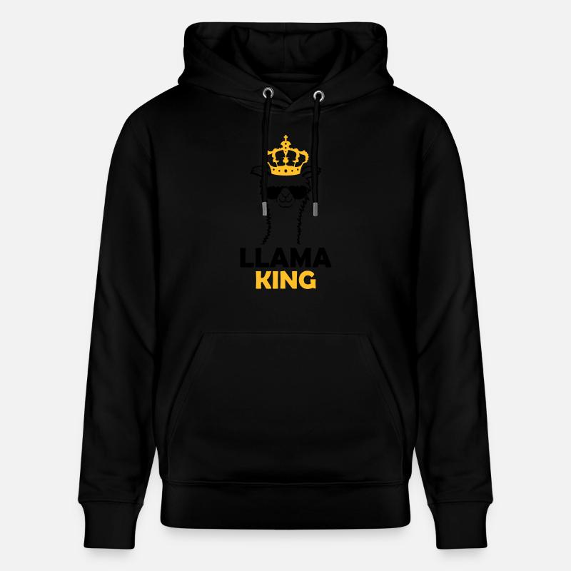 Llama King drôle de boss - Sweat à capuche bio CRUISER Stanley/Stella Unisexe - noir