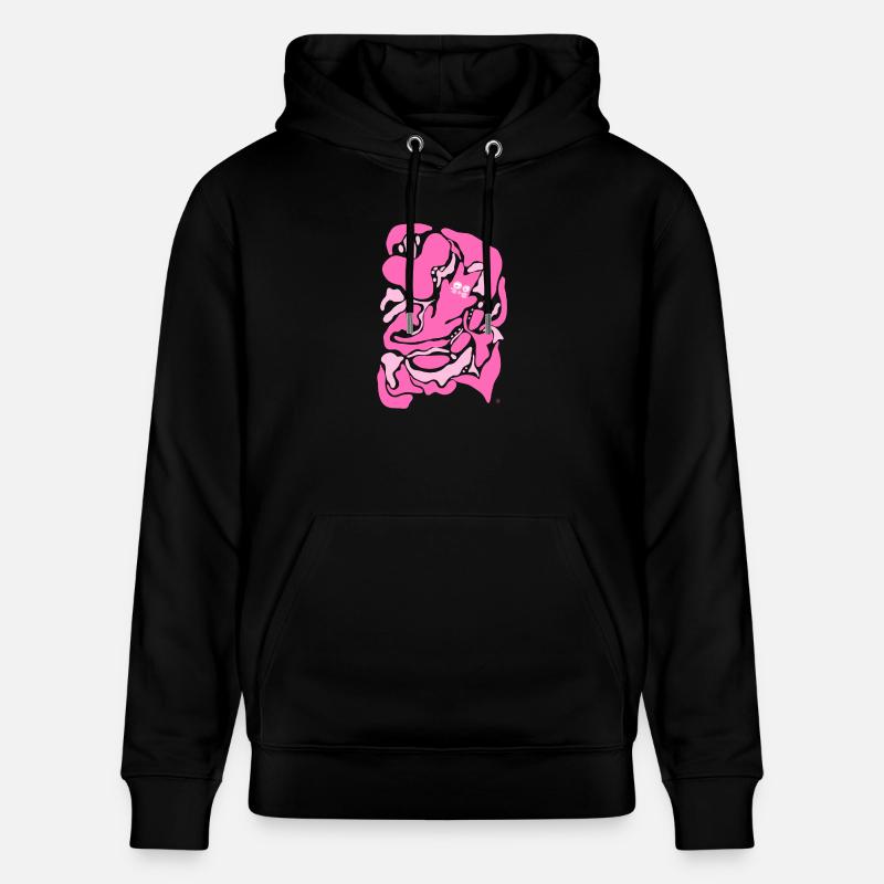 Chat rose abstrait - Sweat à capuche bio CRUISER Stanley/Stella Unisexe - noir