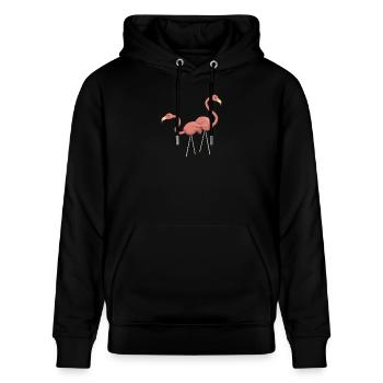 b i r d648 - Stanley/Stella Unisex Bio-Hoodie CRUISER  - Schwarz - Vorne - Alina (178cm) & Michal (187cm)
