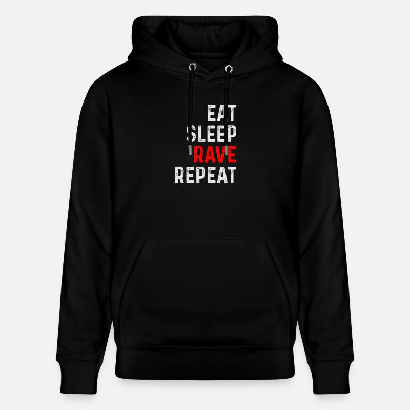 RAVE REPEAT - Stanley/Stella Unisex Bio-Hoodie CRUISER - Schwarz