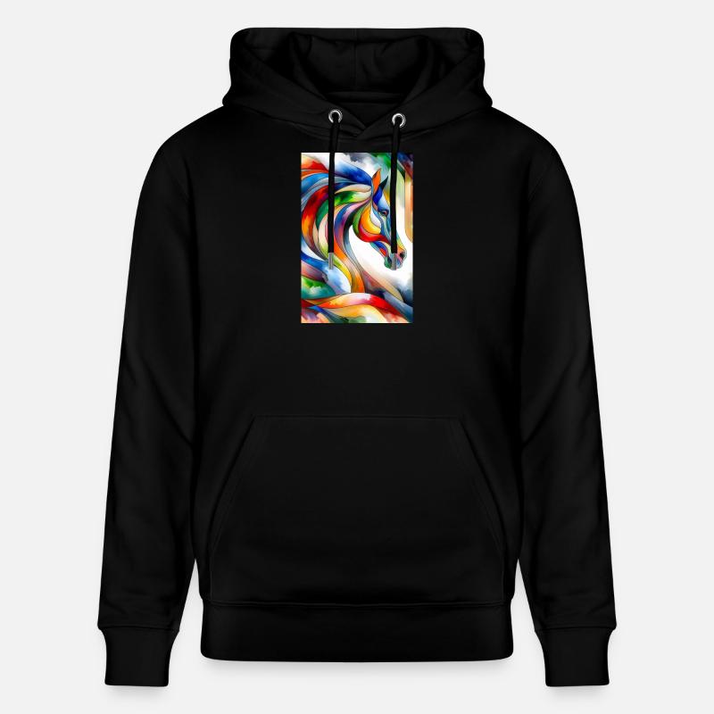 Pferd abstrakt - Stanley/Stella Unisex Bio-Hoodie CRUISER  - Schwarz