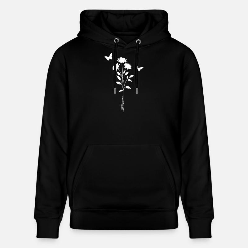 Silhouette de papillons floraux - Sweat à capuche bio CRUISER Stanley/Stella Unisexe - noir