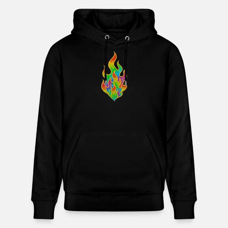 Flamme scintillante de feu arc-en-ciel - Sweat à capuche bio CRUISER Stanley/Stella Unisexe - noir