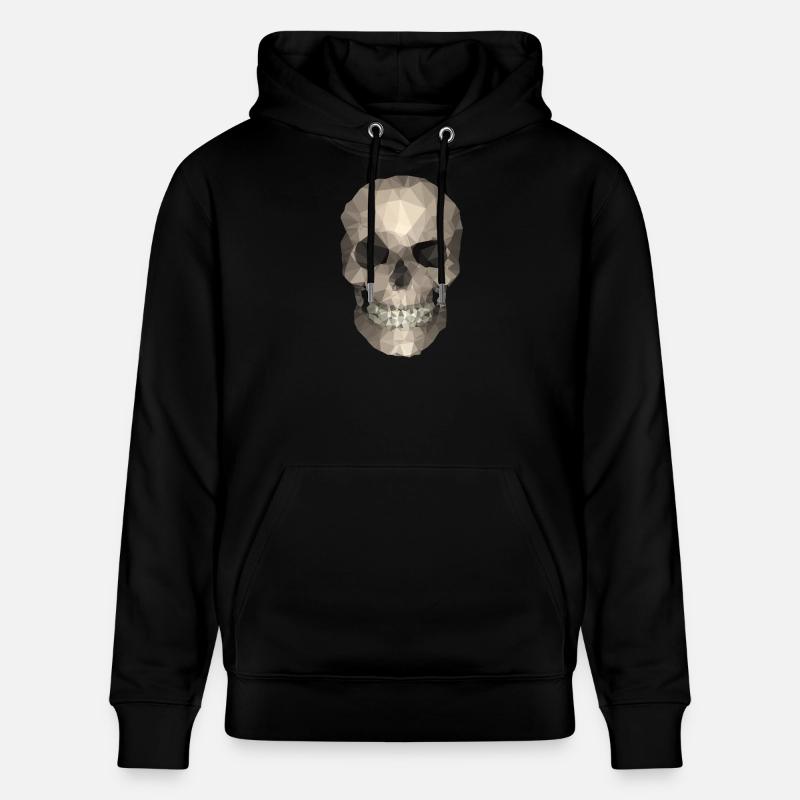 Polygon Geometrischer Schädel – Moderner Low Poly - Stanley/Stella Unisex Bio-Hoodie CRUISER  - Schwarz