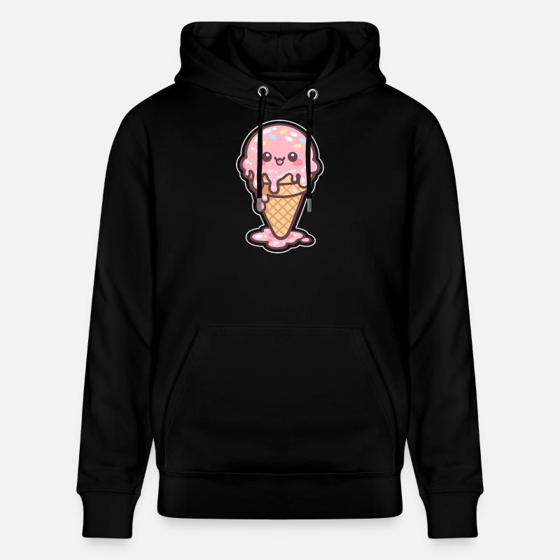Glace Kawaii avec des vermicelles - Sweat à capuche bio CRUISER Stanley/Stella Unisexe - noir