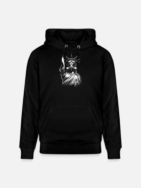 Freiheitsstatue mit Gasmasken-Design - Stanley/Stella Unisex Bio-Hoodie CRUISER - Schwarz
