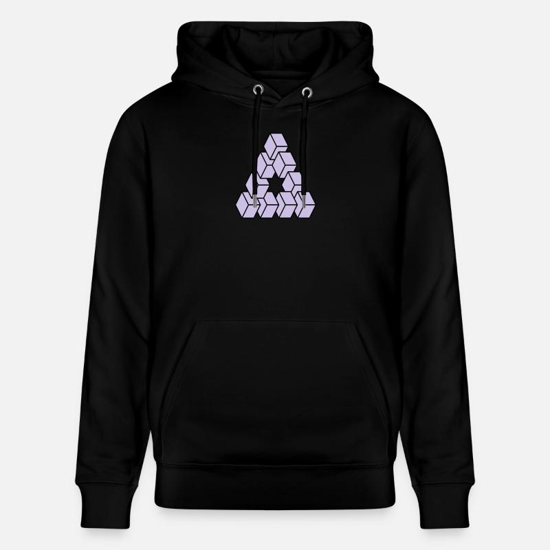 Optical illusion - Impossible figure - Sweat à capuche bio CRUISER Stanley/Stella Unisexe - noir