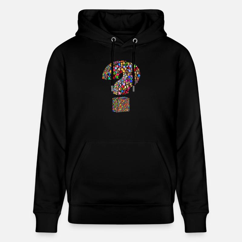 point d'interrogation arc-en-couleur - Sweat à capuche bio CRUISER Stanley/Stella Unisexe - noir