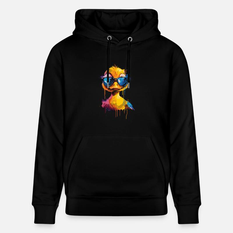Cooole Gummiente mit Sonnenbrille - Stanley/Stella Unisex Bio-Hoodie CRUISER  - Schwarz