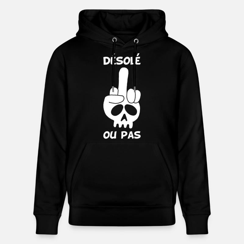Crâne blanc malpoli - Sweat à capuche bio CRUISER Stanley/Stella Unisexe - noir