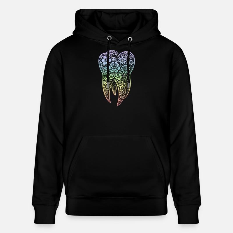 Fleurs dentées en dégradé - Sweat à capuche bio CRUISER Stanley/Stella Unisexe - noir