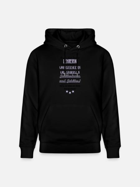 Beste Lehrerin Shirt - Stanley/Stella Unisex Bio-Hoodie CRUISER  - Schwarz
