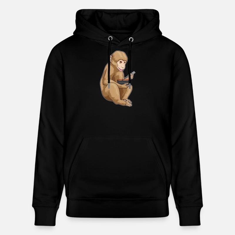 Affe Ramen Schüssel - Stanley/Stella Unisex Bio-Hoodie CRUISER  - Schwarz