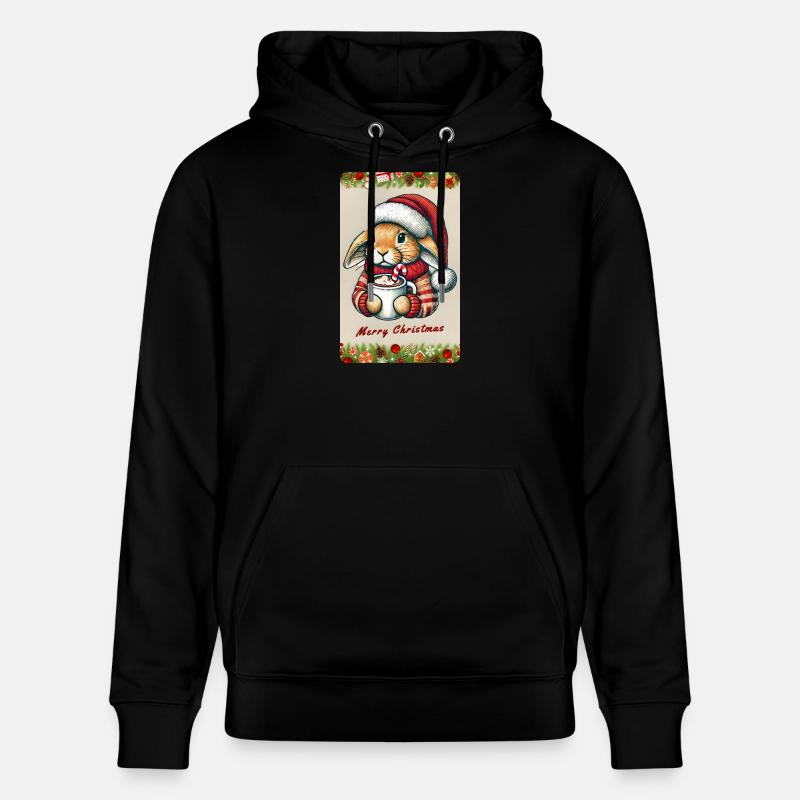 Lapin de Noël avec chocolat chaud - Sweat à capuche bio CRUISER Stanley/Stella Unisexe - noir