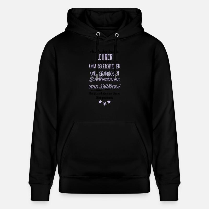 Bester Lehrer Shirt - Stanley/Stella Unisex Bio-Hoodie CRUISER  - Schwarz