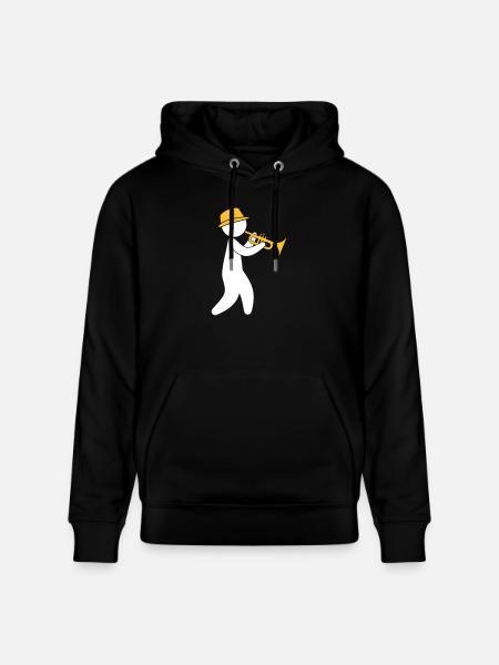 Jazzmusiikki soittaa trumpettia - Stanley/Stella CRUISER unisex luomuhuppari - musta