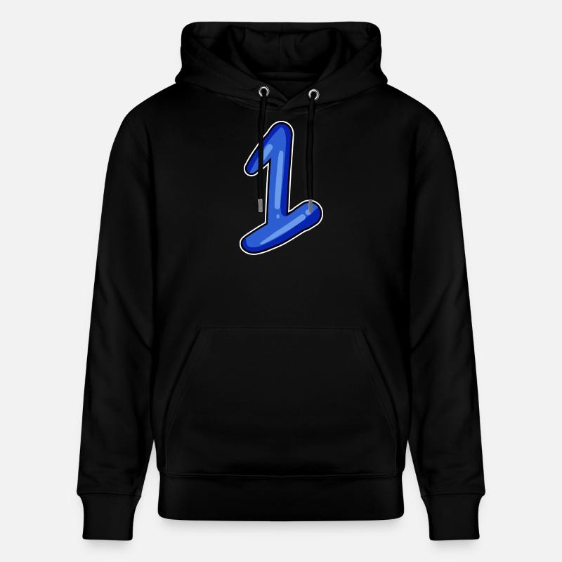 1 numéro bleu - Sweat à capuche bio CRUISER Stanley/Stella Unisexe - noir