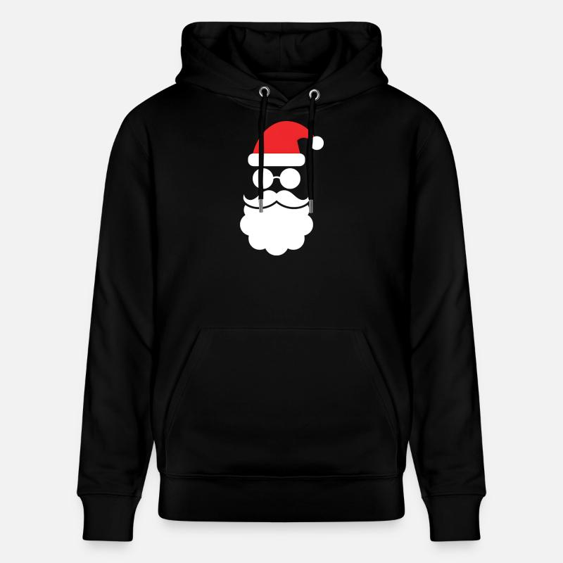 Weihnachtsmann mit Bart Minimal Kopf Design - Stanley/Stella Unisex Bio-Hoodie CRUISER - Schwarz