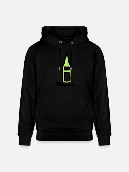 Flasche Weinflasche - V2 - Stanley/Stella Unisex Bio-Hoodie CRUISER - Schwarz