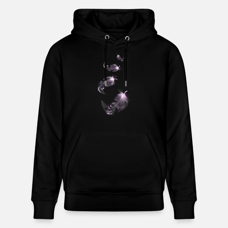 quatre plumes roses douces - Sweat à capuche bio CRUISER Stanley/Stella Unisexe - noir