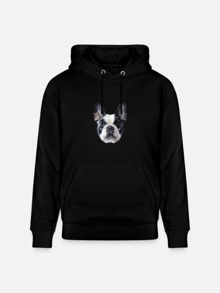 Bouledogue français Low Poly Design - Sweat à capuche bio CRUISER Stanley/Stella Unisexe - noir