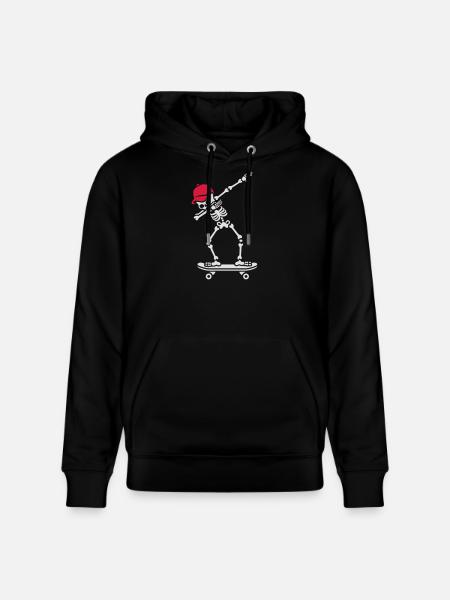 Dab dabbing skeleton skateboard skater - Stanley/Stella CRUISER Unisex Organic Hoodie - black
