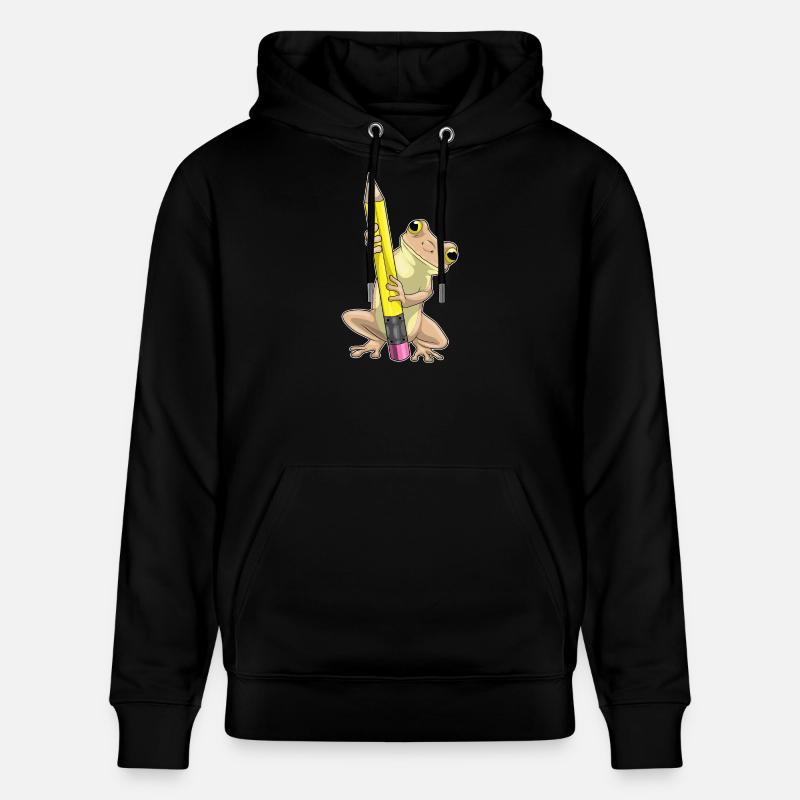Grenouille élève crayon école - Sweat à capuche bio CRUISER Stanley/Stella Unisexe - noir
