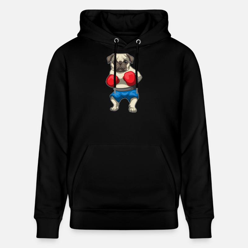 Mops Boxer Boxhandschuhe Boxen - Stanley/Stella Unisex Bio-Hoodie CRUISER  - Schwarz