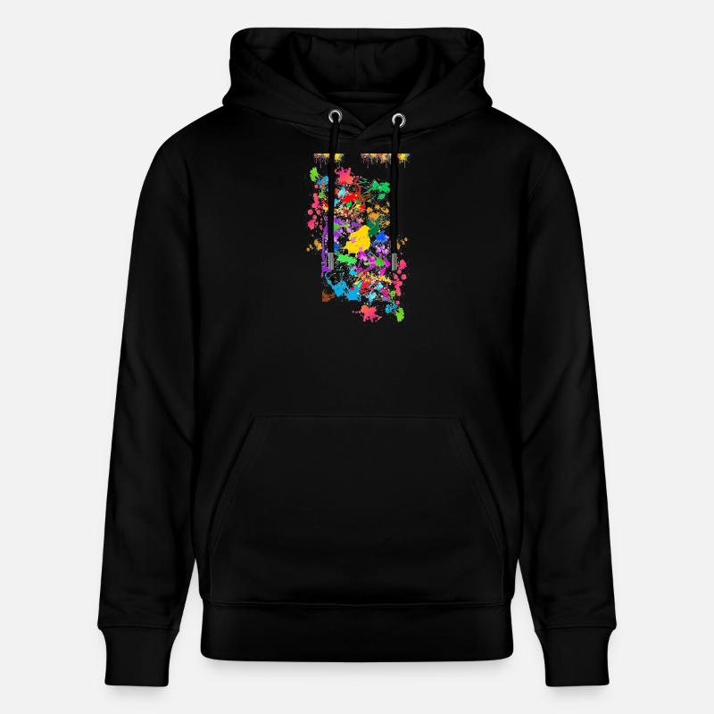 Éclaboussures de couleurs abstraites - Sweat à capuche bio CRUISER Stanley/Stella Unisexe - noir
