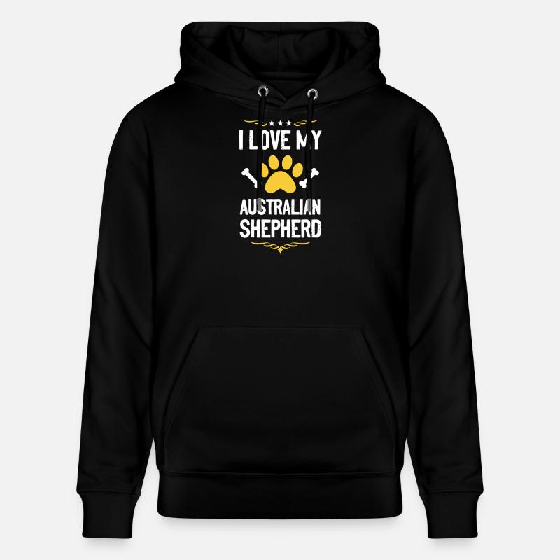 Ich liebe Aussie Shepherd - Stanley/Stella Unisex Bio-Hoodie CRUISER - Schwarz
