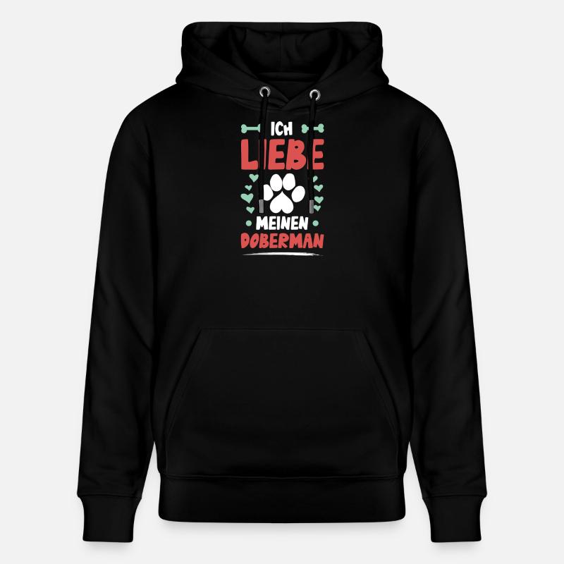 J’adore mon Doberman - Sweat à capuche bio CRUISER Stanley/Stella Unisexe - noir