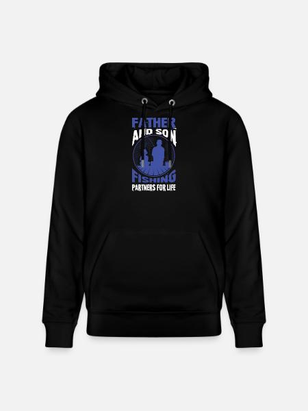 Father & Son Fishing Gift - Stanley/Stella CRUISER Unisex Organic Hoodie - black