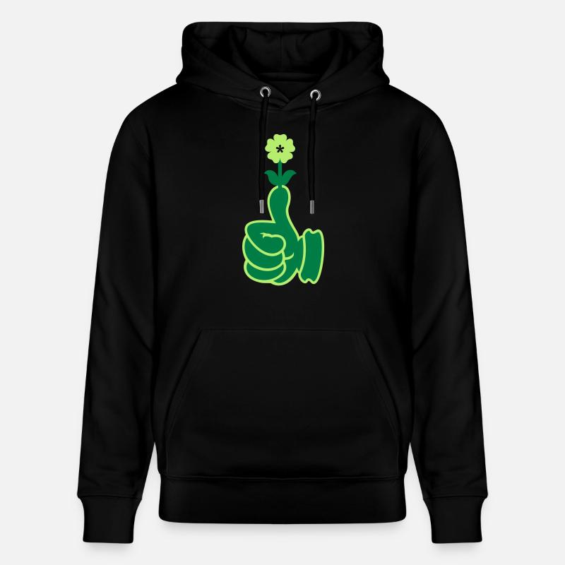 pouce vert / Green Thumb (2c) - Sweat à capuche bio CRUISER Stanley/Stella Unisexe - noir