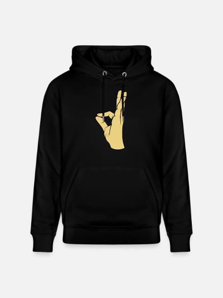Perfect very tasty hand gesture - Stanley/Stella CRUISER Unisex Organic Hoodie - black