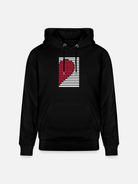Herz Partnershirt rechts - Stanley/Stella Unisex Bio-Hoodie CRUISER  - Schwarz
