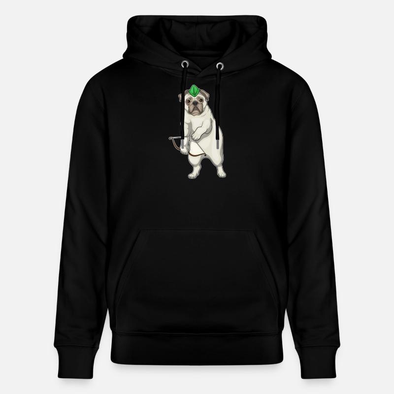 Mops Bogenschütze Bogen - Stanley/Stella Unisex Bio-Hoodie CRUISER - Schwarz