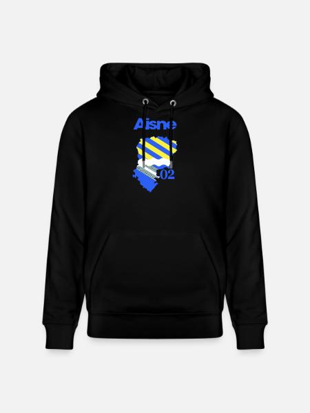 Map of Aisne Blue Yellow 02 - Stanley/Stella CRUISER Unisex Organic Hoodie - black