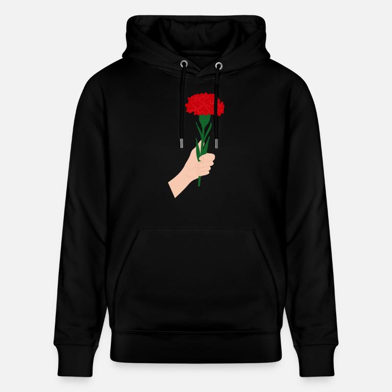Pour vous- Fleur d’œillet rouge1 - Sweat à capuche bio CRUISER Stanley/Stella Unisexe - noir