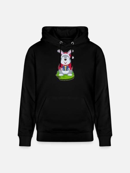 Bunny Christmas Santa Hat - Stanley/Stella CRUISER Unisex Organic Hoodie - black