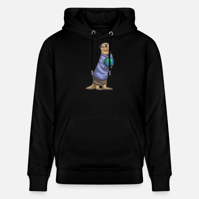 Otter Lehrer Globus Geschichte - Stanley/Stella Unisex Bio-Hoodie CRUISER  - Schwarz