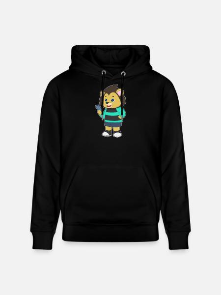 Lion Smartphone - Stanley/Stella CRUISER Unisex Organic Hoodie - black