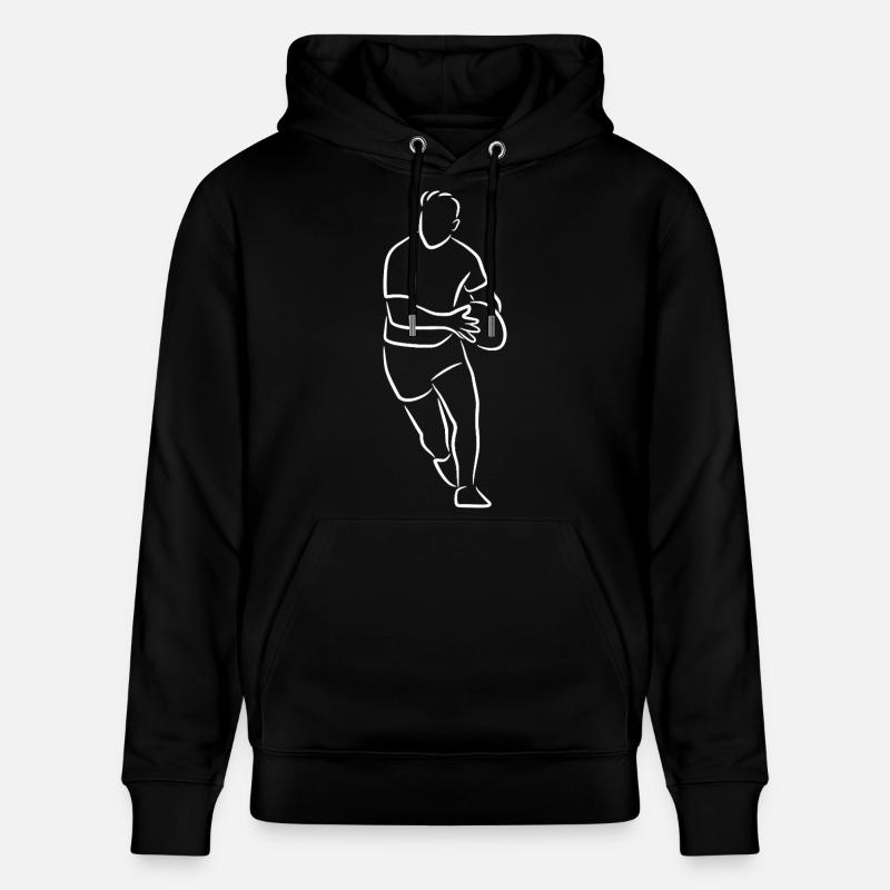 Dessin de rugby - Sweat à capuche bio CRUISER Stanley/Stella Unisexe - noir