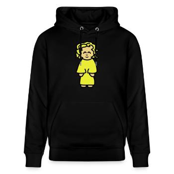 girl - Stanley/Stella CRUISER Unisex Organic Hoodie - black - Front - Alina (178cm) & Michal (187cm)