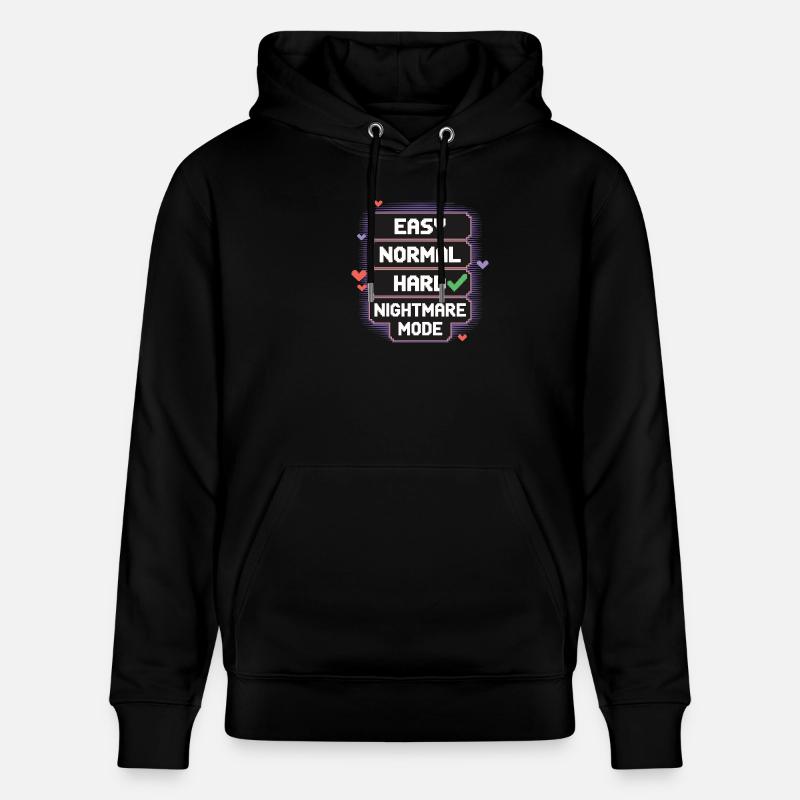 Select Difficulty: Life – Nightmare Mode 8Bit - Stanley/Stella CRUISER Unisex Organic Hoodie - black